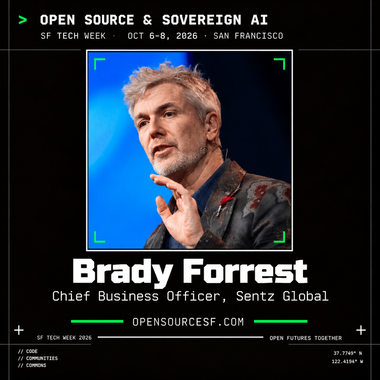 Brady Forrest speaker card